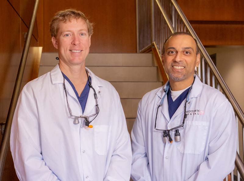 Dr. Rumley and Dr. Prajapati of Midtown Dental in Raleigh, NC
